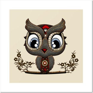 Cute little steampunk owl Posters and Art